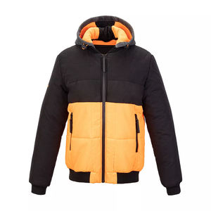 Manteau à bulles personnalisable pour hommes, coupe-vent à revêtement en PU, veste extérieure chaude et isolée thermiquement, sans col avec capuche - Product Image 1