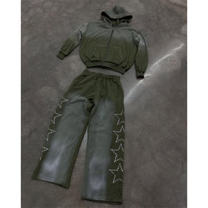 Nouveaux ensembles de survêtements à capuche personnalisés avec propre logo pantalons cargo survêtements poids lourd 2025 sweat à capuche et survêtements - Product Image 2