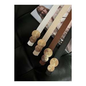 Offre spéciale 4 pièces : Ceinture pour femme avec boucle ronde dorée, ceinture pour pantalon, ceinture pour veste, ceinture pour robe - Assortiment - Product Image 4