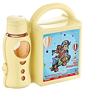 Afossa กล่องอาหารกลางวันพร้อมขวดน้ำชุดภาชนะอาหารกลางวันแบบพกพาไม่มี BPA พร้อมที่จับกันรั่วเหมาะสำหรับไปโรงเรียนหรือเดินทาง - Product Image 1