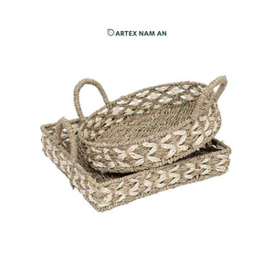 ถาดตกแต่งหญ้าทะเลเป็นมิตรต่อสิ่งแวดล้อมทำมือสไตล์บ้านแบบชนบท - Product Image 3