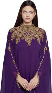 Elegante Abaya Larga para Mujer con Cuentas y Perlas Bordadas, Ecológica, Asimétrica y Antiestática, para Mujeres Musulmanas - Product Image 4