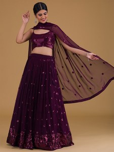 Tela Lehenga étnica morada de primera calidad al por mayor, estilo tradicional para fiestas de todo el año, gran valor para compradores a granel - Product Image 6