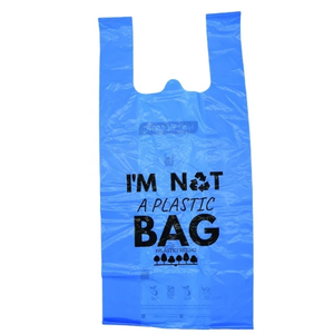 Sac de t-shirt de supermarché personnalisé OXO + PLA biodégradable 100% compostable à gousset latéral bon prix pour l'emballage. - Product Image 1