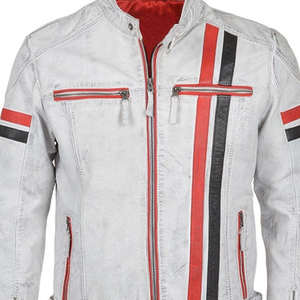 Blouson en cuir matelassé pour homme, hiver, toile, cuir de vache, imperméable, à capuche, doublure respirante, vêtements d'extérieur, style moto et motard - Product Image 4