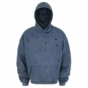 Envío Rápido, Sudadera con Capucha para Hombre de Talla Grande, Estilo Desgastado, Ropa de Invierno de Alta Calidad, Sudadera con Capucha Desgastada, 100% Algodón, Felpa - Product Image 6