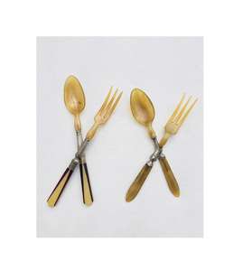 Corne de buffle élégant Design Royal cuillères fourchette épandeur corne ensemble de couverts ustensiles de cuisine vaisselle finition personnalisée conception disponible - Product Image 1