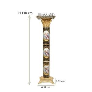 Pedestal de Porcelana Sèvres y Latón de Estilo Victoriano Antiguo con Escenas Pintadas a Mano - Product Image 6