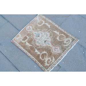 3.2x1.8 ft Vintage Rug, <b>Brown</b> Animal Print Turkish <b>Wool</b> Rug - Product Image 2