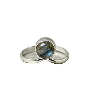 925แหวนเงินสเตอร์ลิงธรรมชาติสีฟ้าหรูหราแหวนอัญมณีทรงกลมเรียบแหวนสวมนิ้วทำด้วยมือเครื่องประดับหิน - Product Image 1