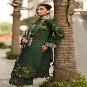 Robe en tissu de lin imprimé de haute qualité pour femmes, collection 2025 de marque pakistanaise, style islamique pour femmes - Product Image 1