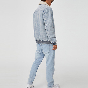 Chaqueta vaquera ajustada informal de verano para hombre 2025, Chaquetas vaqueras negras y rojas, ropa de calle bordada con flores, abrigo vaquero, chaqueta Bomber para hombre - Product Image 2