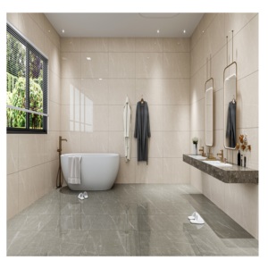 Azulejos de Porcelana Beige Vitara de 600x1200 mm, Acabado Pulido, Aspecto Enriquecido y Altamente Contrastante, para Baños, Supermercados y Vestíbulos - Product Image 1