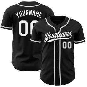 Ropa de equipo personalizada superventas camiseta de béisbol auténtica en blanco y negro personalizada - Product Image 1