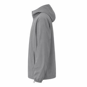 Chaqueta Cortavientos Impermeable de Poliéster 100% Color Gris Personalizado, con Capucha, Estilo Urbano para Hombre, Fabricante OEM ODM de Marca Privada - Product Image 5
