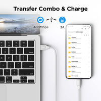 Cable USB 3.0 Tipo-C Superrápido de 3A y 1M con Conductor de Cobre Puro y Revestimiento de PVC para Computadoras, Teléfonos Móviles y Bancos de Energía