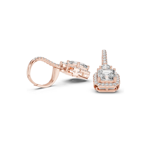 ต่างหูเพชรทรง Asscher Cut น้ำหนัก 2.598 กะรัต ความใส VVS-VS สี EF  ทอง 18KT, 14KT, 10KT และเงิน 925 สีโรสโกลด์, สีเหลือง, สีขาว - Product Image 4