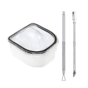 Acier inoxydable et pierre mode pied lime manucure cuticule poussoir outil de soin des ongles haute qualité professionnel Durable - Product Image 1