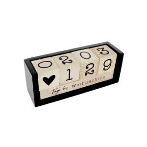 Calendario de escritorio de madera con cuenta regresiva y contador de días, decoraciones festivas de Navidad - Product Image 3