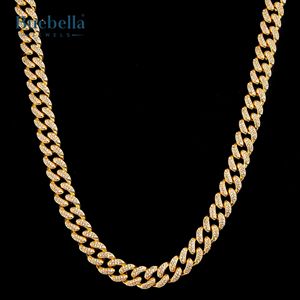 Hombres 925 Plata 14K Chapado en oro 14mm Moissanite Diamond Iced Cuban Link Collar Regalo de los hombres - Product Image 1