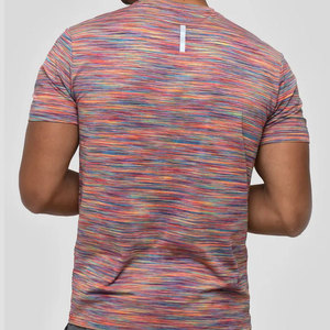 T-shirt de sport pour homme 2023, séchage rapide, respirant, en coton/fibre de bambou tricoté 220g, motif uni, finition réfléchissante - Product Image 4
