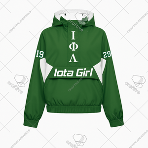 Iota Phi Lambda Ready To Ship Pullover <b>Windbreaker</b> Jacket Sorority Packable Shell Jacket High Quality Outdoor Anorak Jacket - Product Image 1