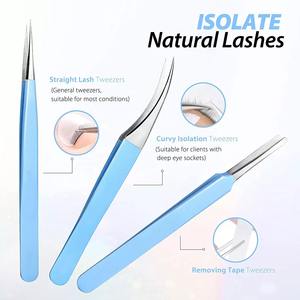 Pinzas de extensión de pestañas, juego de pinzas rectas de acero inoxidable de alta calidad - Product Image 3