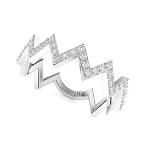 Anillo de compromiso de Halo oculto trenzado de diamante de corte redondo para mujer - Product Image 2