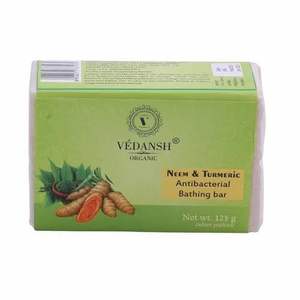 Vedansh Jabón de Baño Antibacteriano Orgánico de Neem y Cúrcuma 125g, Jabón de Leche de Cabra en Barra, Jabón de Ácido Kójico 100g - Product Image 1