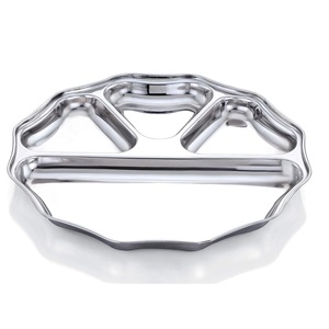 Diseño impreso Chip de aluminio y cuenco de inmersión Bandeja de metal Dividido Snack Meta Plato Ensalada Fruta del desierto Comida - Product Image 1