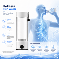Bouteille d'eau hydrogénée professionnelle 2026 8000PPB, technologie SPE/PEM, générateur H2 haute concentration, ioniseur d'hydrogène portable en Tritan