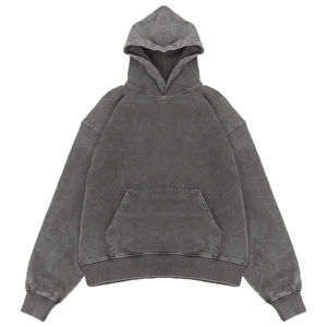 Sweat-shirts à capuche unisexes surdimensionnés en coton français 100% pour hommes, poids lourd, vierges, lavés, logo personnalisé, streetwear - Product Image 6