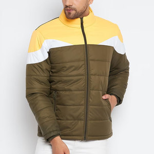 ขายตรงจากโรงงาน บริการ OEM เสื้อแจ็คเก็ตผู้ชายสีตัดต่อสำหรับฤดูใบไม้ร่วง ทรงปกติ กันน้ำ คอตั้ง โลโก้ด้านหน้า - Product Image 1