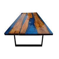 Table basse en bois époxy bleu ciel sur mesure, mobilier de salon de qualité supérieure, tabouret de thé professionnel Vintage