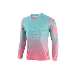 Rosa de alta calidad nuevo diseño de manga larga adulto juego de entrenamiento de fútbol portero Jersey hombres portería uniformes al por mayor - Product Image 1