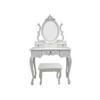 Miroir de coiffeuse de bureau de maquillage de conception française de vente chaude avec la couleur blanche de tabouret pour des meubles de chambre à coucher