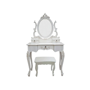 Miroir de coiffeuse de bureau de maquillage de conception française de vente chaude avec la couleur blanche de tabouret pour des meubles de chambre à coucher - Product Image 1