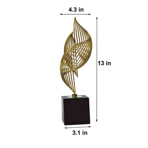 Escultura de aluminio de aspecto minimalista con forma abstracta y superficie pulida ideal para decoración moderna del hogar o exhibición de oficina - Product Image 3
