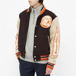 Veste Oem personnalisée brodée en os College Sports Varsity Jacket Broderie Bomber Flight Plain Blank pour hommes - Product Image 5