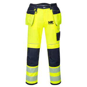 กางเกงเซฟตี้ในการทำงานปรับแต่งได้สำหรับฤดูหนาวกางเกงโพลีเอสเตอร์มองเห็นได้ชัดเจนมีกระเป๋าสะท้อนแสงสองสีรองรับโลโก้ออกแบบได้ตามต้องการ - Product Image 1