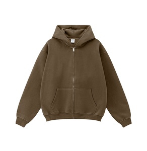 Personalizado 100% algodón French Terry Heavyweight cara completa de gran tamaño Y2K Zip Hoodie hombres XL 3D Puff impresión sólido otoño ODM - Product Image 1