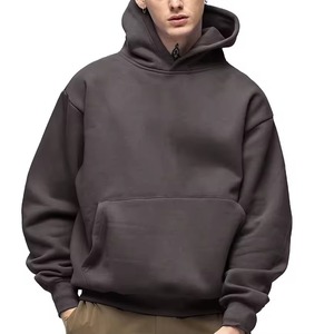 French Terry Fleece Baggy Hoodies Drop Shoulder Blank 100% Cotton 420gsm Top Quality Heavyweight Puff Print Oversized Hoodie - Product Image 1