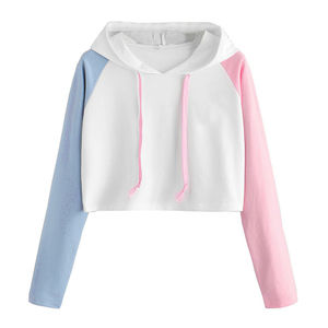 Sweat à capuche épais en coton de luxe pour femmes nouveau design haut court avec logo avant à capuche ample pour l'hiver - Product Image 1