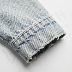 Winter Women Hot Denim Varsity Jacket Tribal Embroidered Beaded Outwear Ripped Lace Casual Loose Customized Color Stylish Coat - Product Image 6