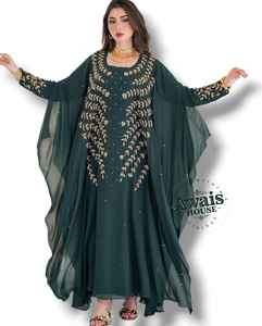 Conjunto de Ropa Islámica de Chifón, Kaftán Árabe Largo para Musulmanas, Abaya, Farasha, Jalabiya, Hiyab, 2 Piezas, Estilo Modesto en Línea A, Sólido y Simple - Product Image 1
