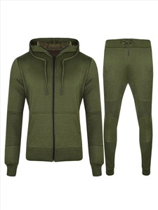 OEM de alta calidad con cremallera completa Sudadera con capucha y Jogger slim fit pantalón Sweatsuit Heavyweight hombres chándales - Product Image 6