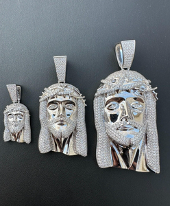 Nuevo Diseño de Collar Hip Hop con Colgante de Jesús en Oro, Plata y Diamantes, con Cadena de Cuerda, Estilo Iced Out, para Exportación - Product Image 2