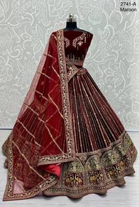 Designer <b>Wedding</b> <b>Lehenga</b> Choli With Gajraj Embroidery Lace Work - Product Image 5
