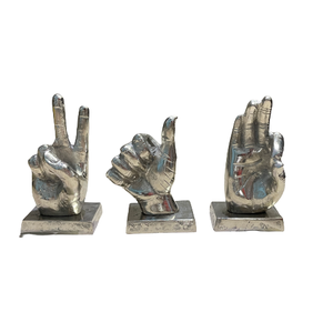 Objeto de escultura de Metal con palabra de buena suerte para el hogar, decoración de mesa de Pascua y Navidad, adorno de escultura de regalo - Product Image 5
