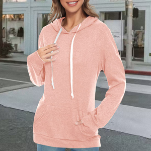 Sudadera con capucha personalizada para mujer, nuevo estilo, hombro caído, ropa de calle de punto transpirable ecológica para otoño con Logo frontal - Product Image 6